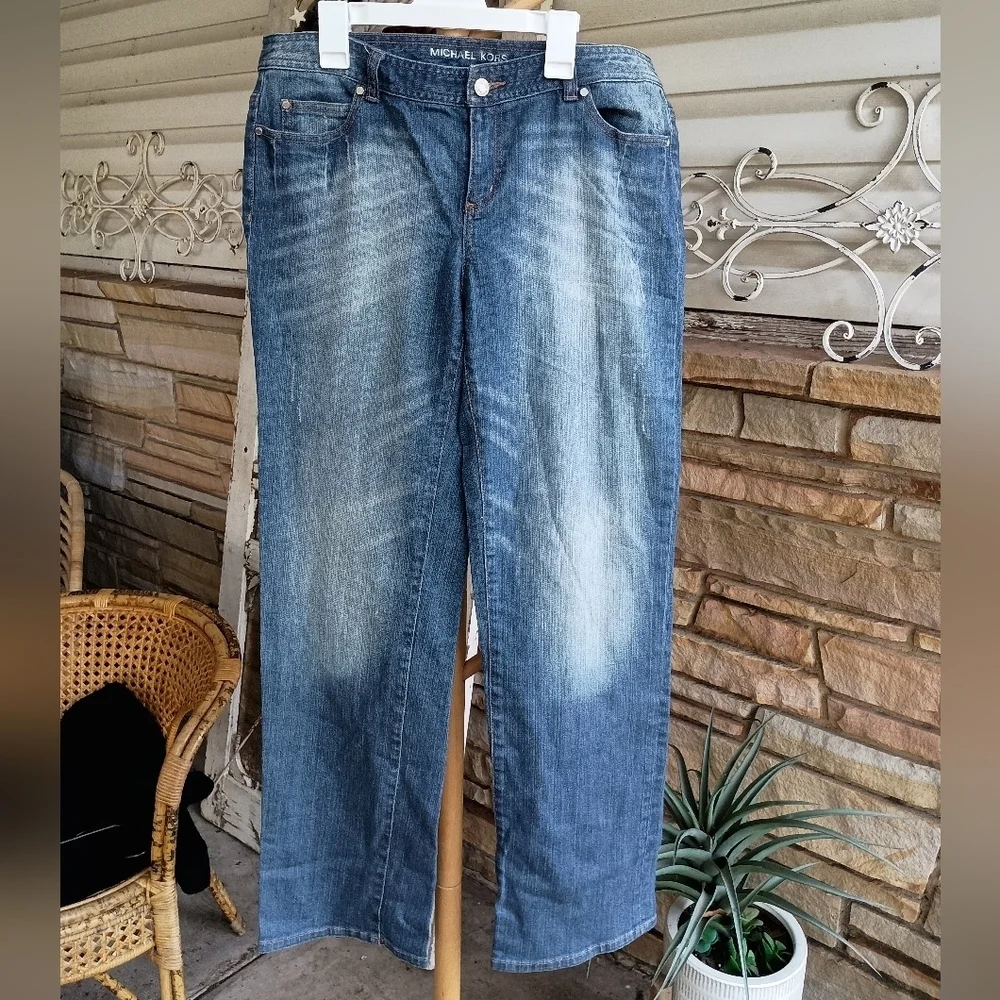 Michael Kors Blue Straight Leg Jeans Classic Style_10